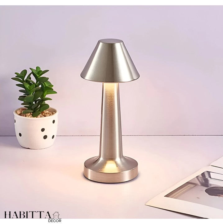 Luminária de Mesa Candeiro Dumbbell Touch Luxuosa com 3 Tons de LED