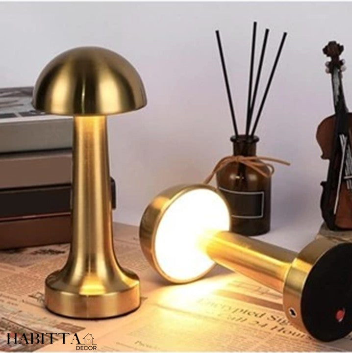 Luminária de Mesa Candeiro Dumbbell Touch Luxuosa com 3 Tons de LED