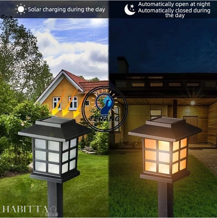 Kit Luminaria Solar de Espeto para Jardim - LED Recarregável