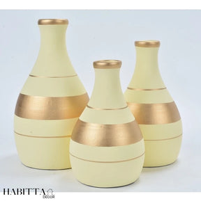 Centro Mesa de Cerâmica Decorativo com 3 Bolas de Enfeite - Fruteira, Barca e Garrafa