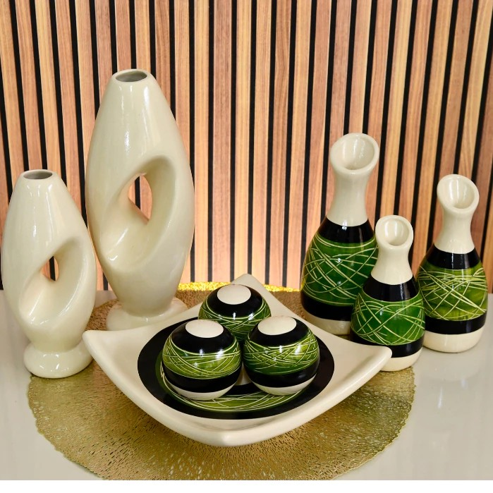 Conjunto 9 Peças de Vasos Cerâmica para Enfeite