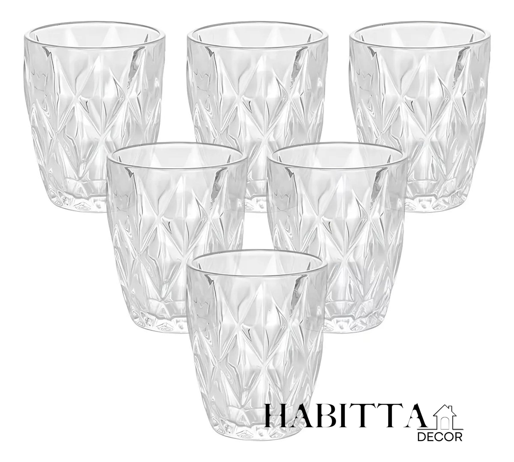Conjunto 6 Copos de Vidro Diamond 270ml