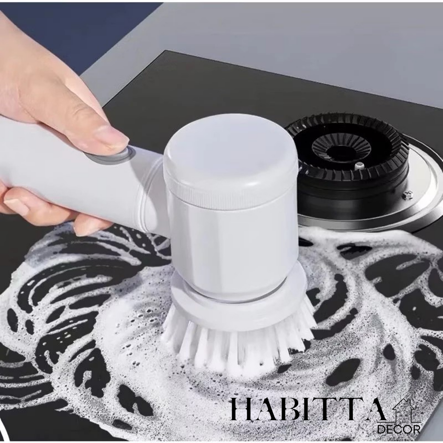 Escova Elétrica para Limpeza de Banheiro e Cozinha