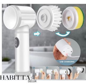 Escova Elétrica para Limpeza de Banheiro e Cozinha