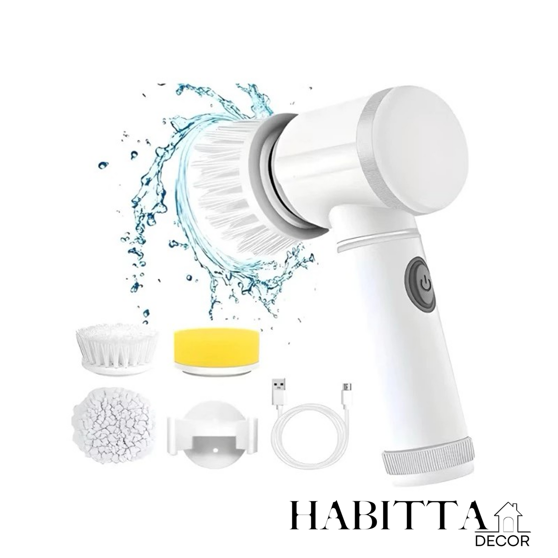 Escova Elétrica para Limpeza de Banheiro e Cozinha