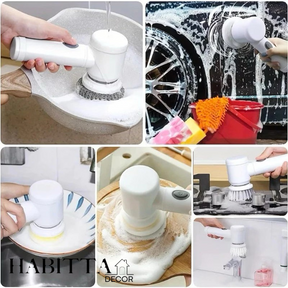 Escova Elétrica para Limpeza de Banheiro e Cozinha