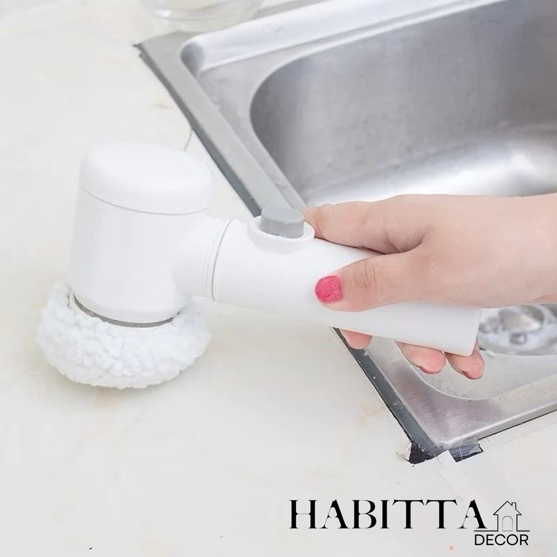 Escova Elétrica para Limpeza de Banheiro e Cozinha