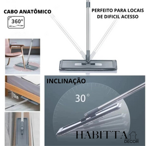 Flat Mop Esfregão WashDry Limpeza a Seco