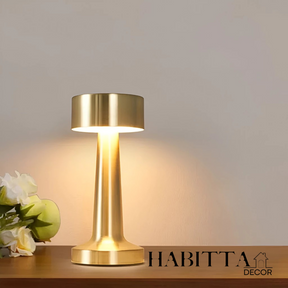 Luminária de Mesa Candeiro Dumbbell Touch Luxuosa com 3 Tons de LED