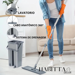 Flat Mop Esfregão WashDry Limpeza a Seco