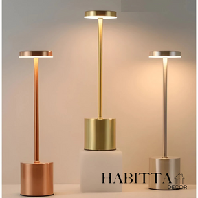 Luminária de Mesa Candeiro Dumbbell Touch Luxuosa com 3 Tons de LED