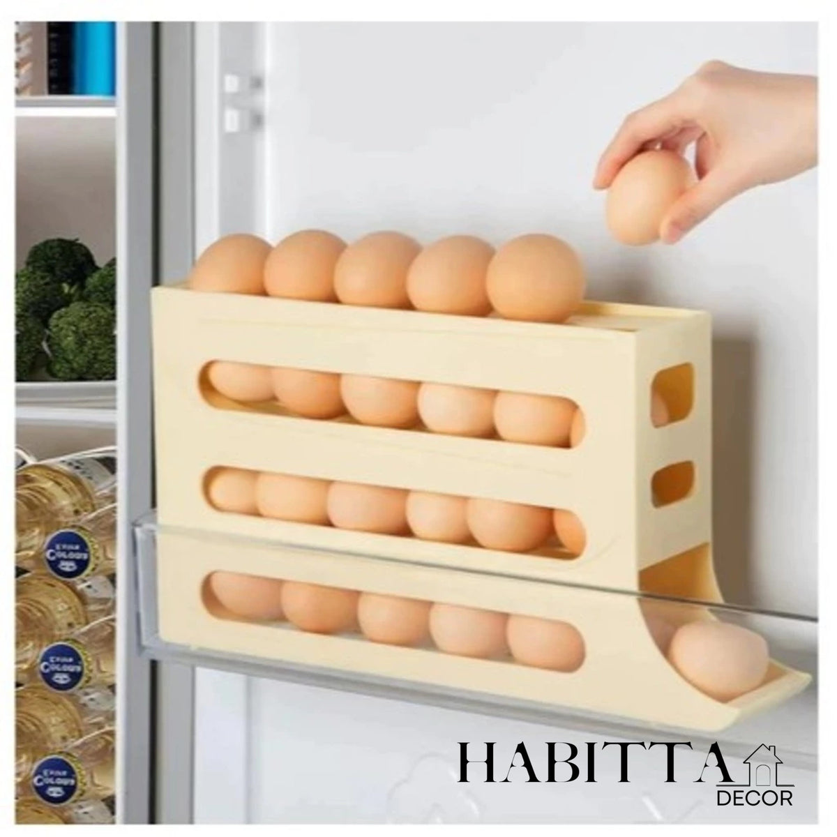 Porta Ovos Deslizante Organizador Para Geladeira De 4 Camadas Automática Rolantes