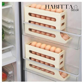 Porta Ovos Deslizante Organizador Para Geladeira De 4 Camadas Automática Rolantes