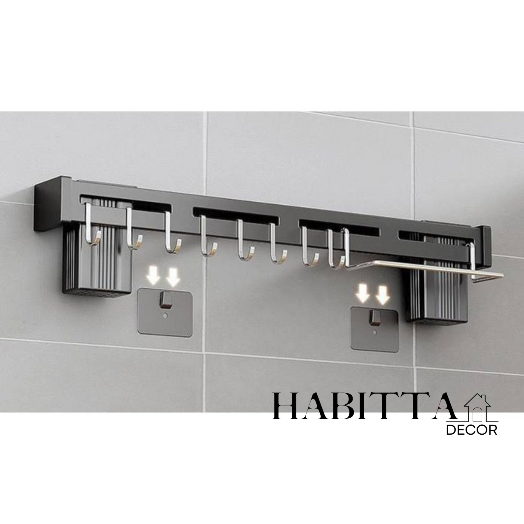 Suporte Organizador para Utensílios de Cozinha 8 Ganchos