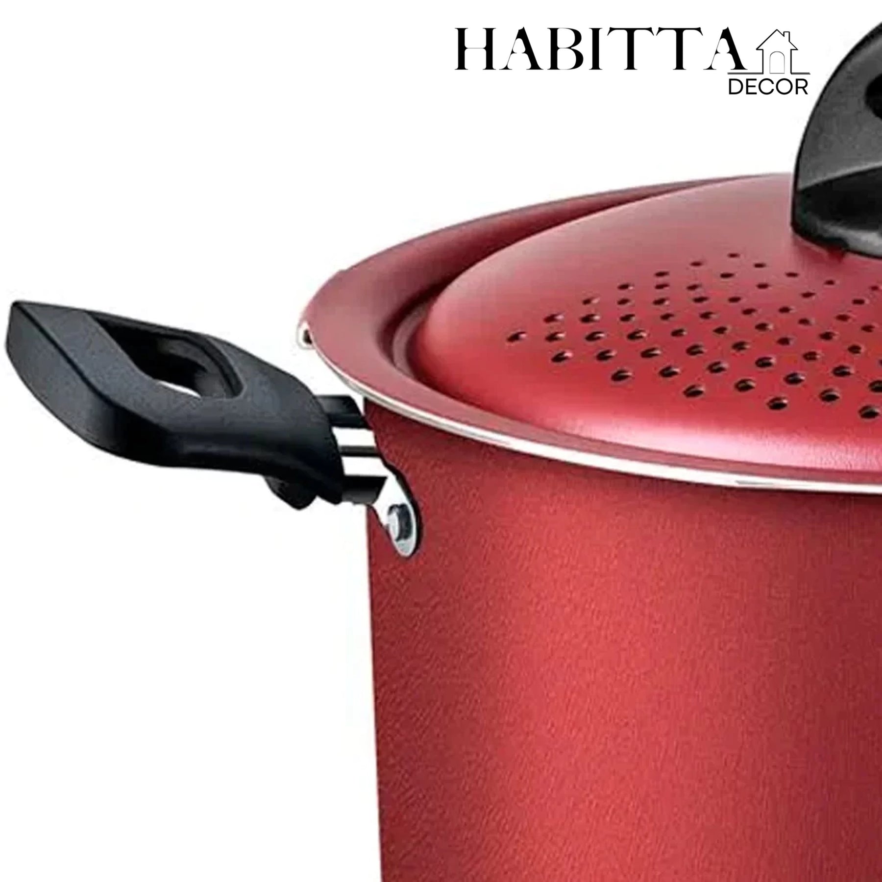 Espagueteira Tramontina Loreto em Alumínio com Revestimento Interno e Externo em Antiaderente Starflon Max Vermelho 22 cm 5,7 L