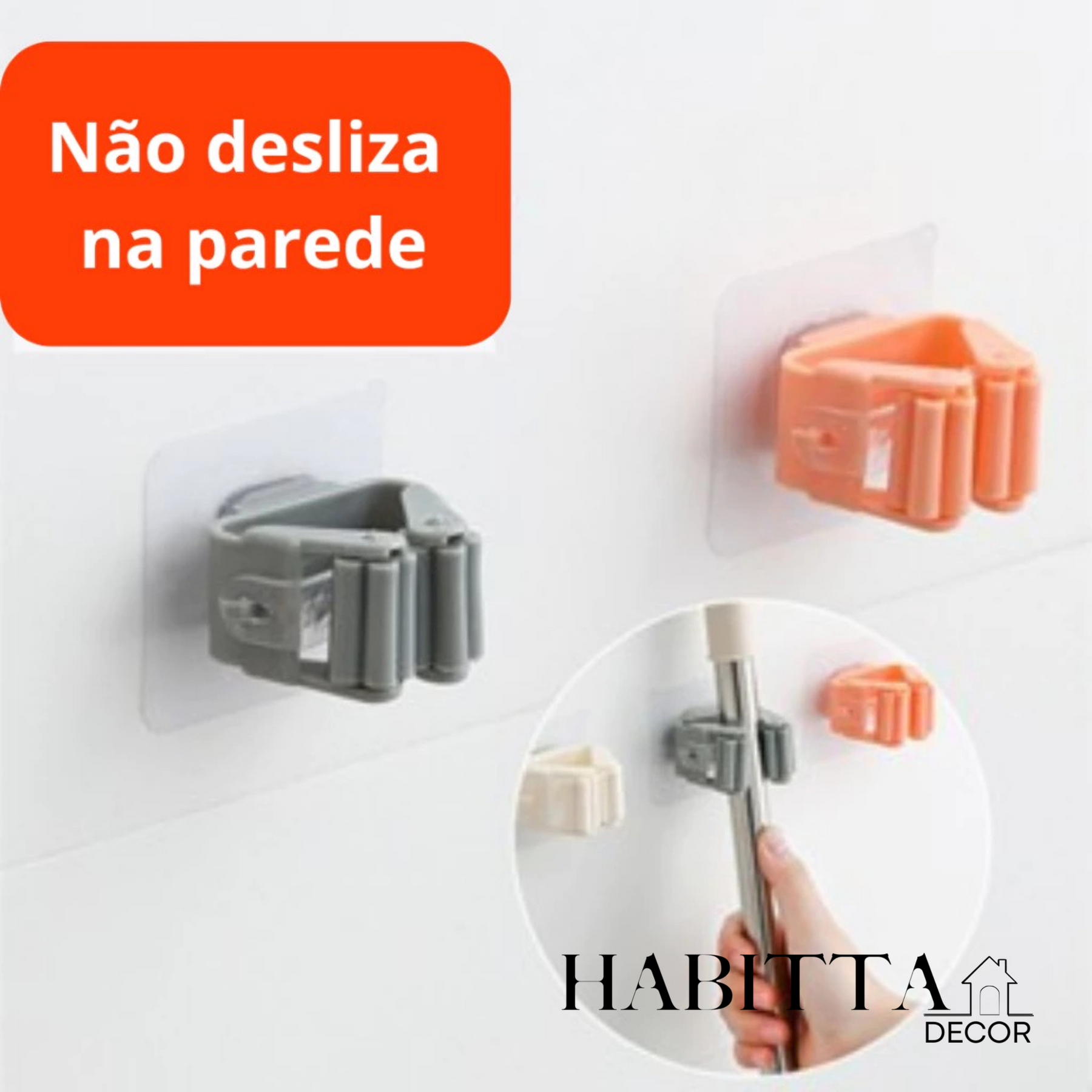 Kit 4 Suportes para Vassoura e Rodo