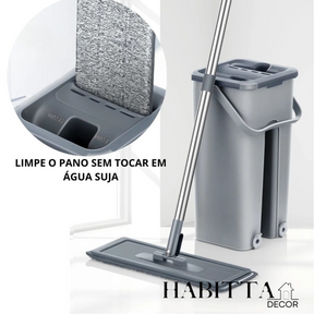Flat Mop Esfregão WashDry Limpeza a Seco