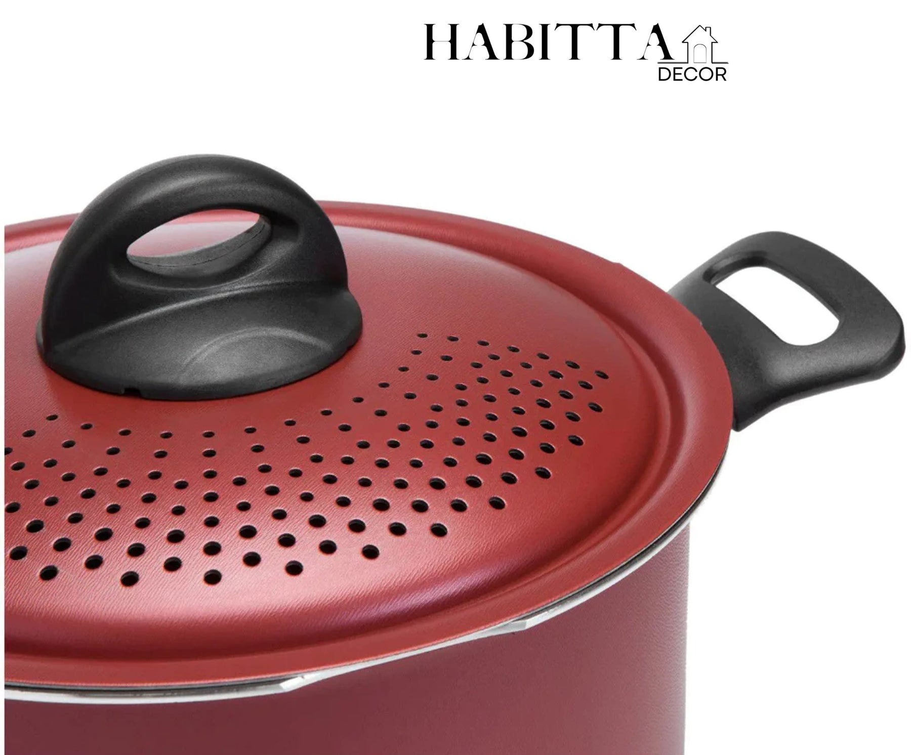 Espagueteira Tramontina Loreto em Alumínio com Revestimento Interno e Externo em Antiaderente Starflon Max Vermelho 22 cm 5,7 L