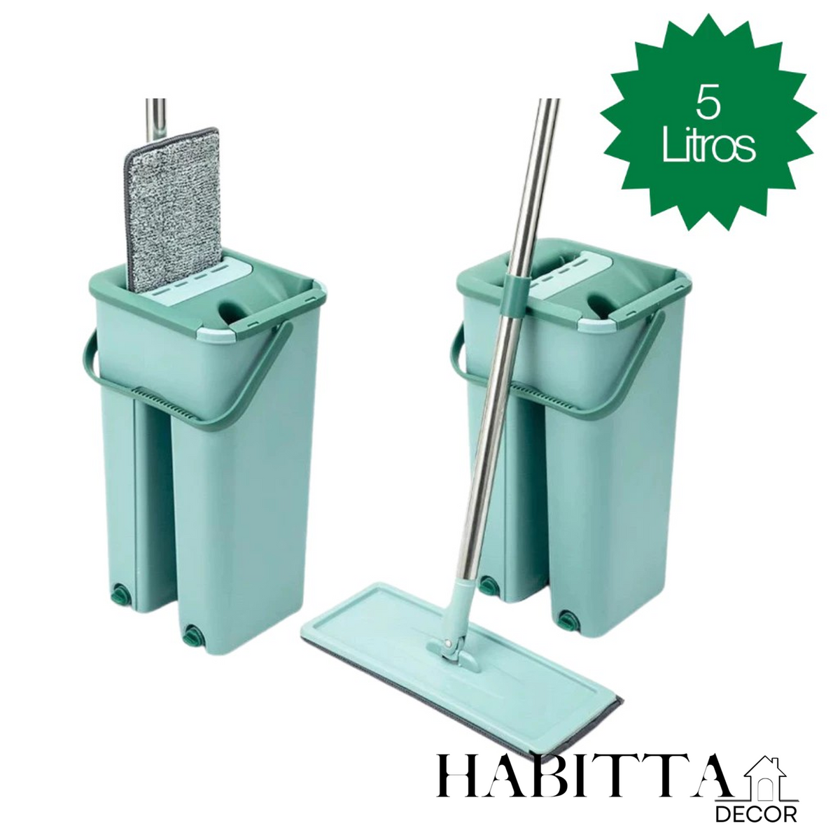 Flat Mop Esfregão WashDry Limpeza a Seco