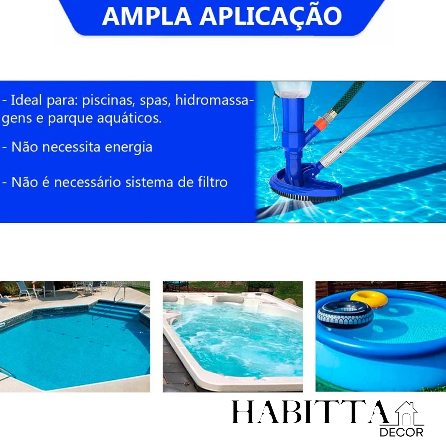 Aspirador de Piscina a Vácuo Econômico