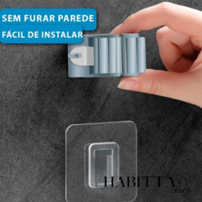 Kit 4 Suportes para Vassoura e Rodo