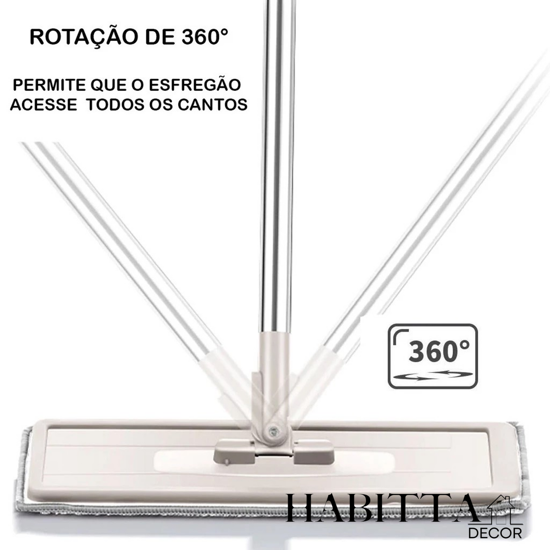 Flat Mop Esfregão WashDry Limpeza a Seco