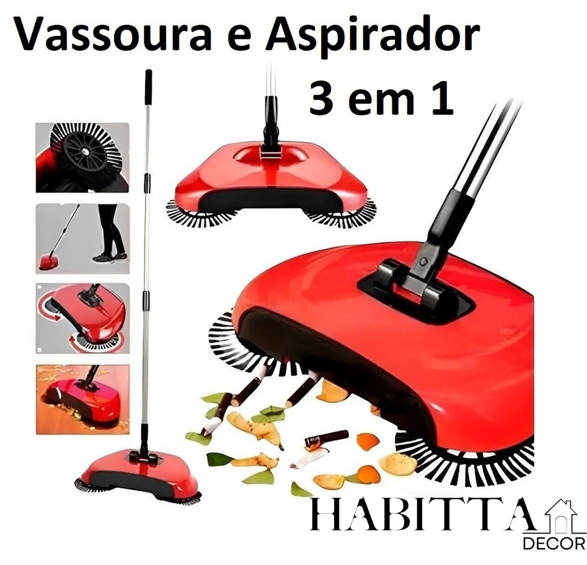 Vassoura Mágica Multiuso 3 em 1