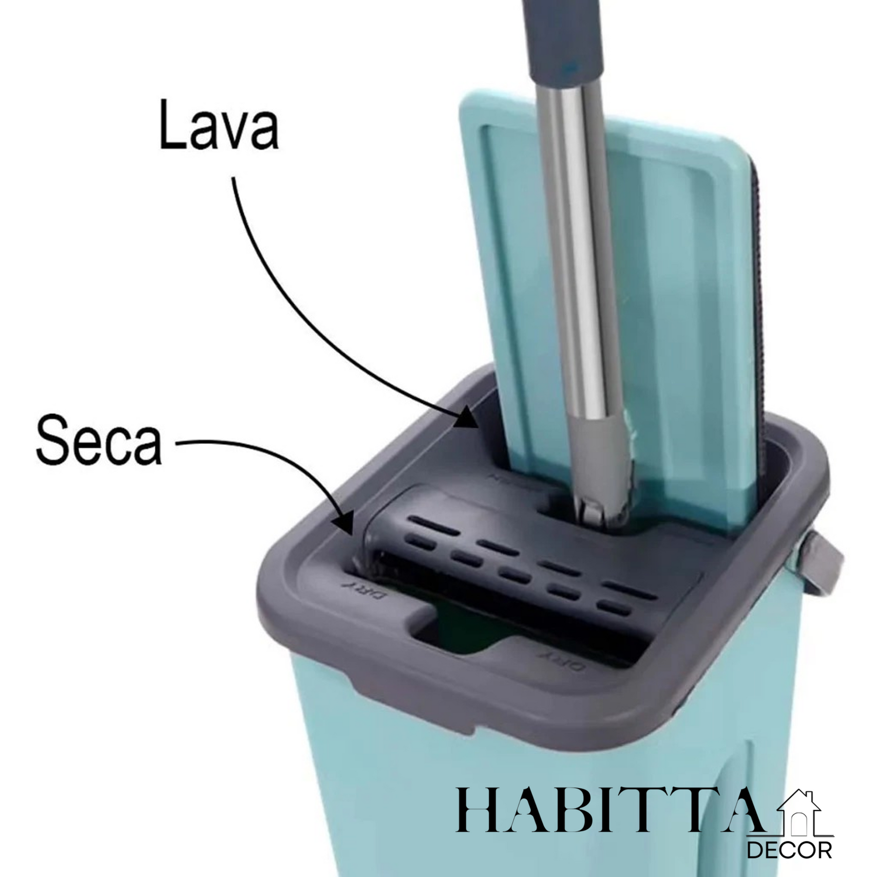 Flat Mop Esfregão WashDry Limpeza a Seco