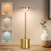 Luminária de Mesa Candeiro Dumbbell Touch Luxuosa com 3 Tons de LED