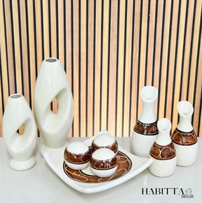 Conjunto 9 Peças de Vasos Cerâmica para Enfeite