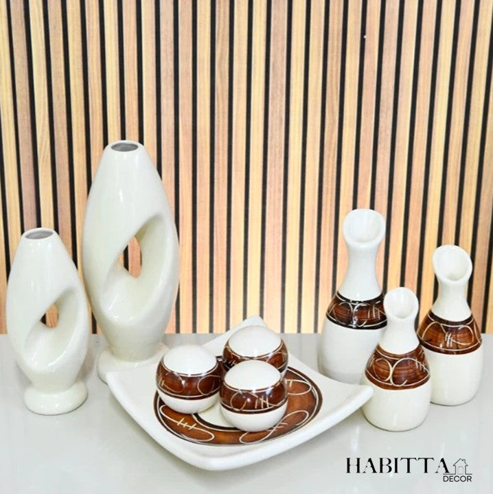 Conjunto 9 Peças de Vasos Cerâmica para Enfeite