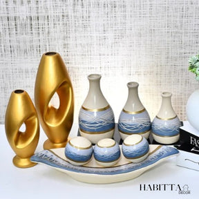 Conjunto 9 Peças de Vasos Cerâmica para Enfeite