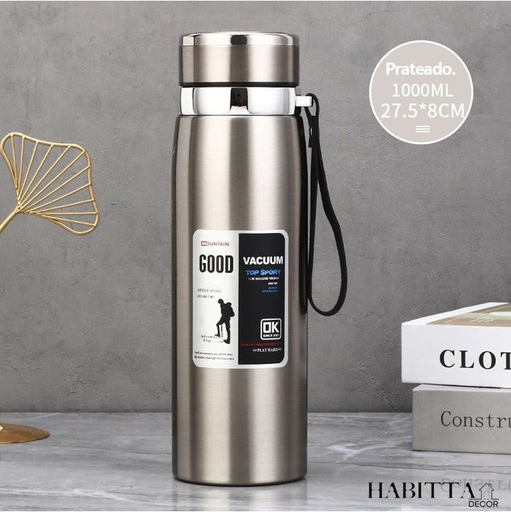 Garrafa Térmica de Inox com Infusor com Alça - 1 Litro