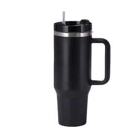 Copo Térmico Inox Portátil Inoxidável com Tampa e Canudo