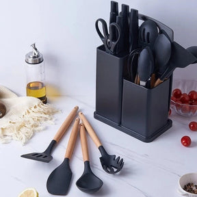 Kit Completo Jogo Utensílios de Cozinha Luxo 19 Peças