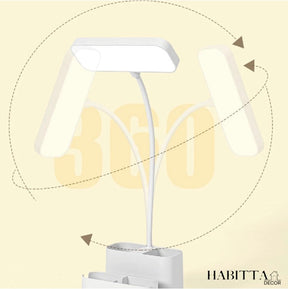 Luminária de Mesa para Estudo LED Recarregável com Porta Canetas