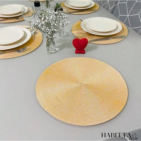 Kit com 6 Peças de Jogo Americano Redondo Sousplat