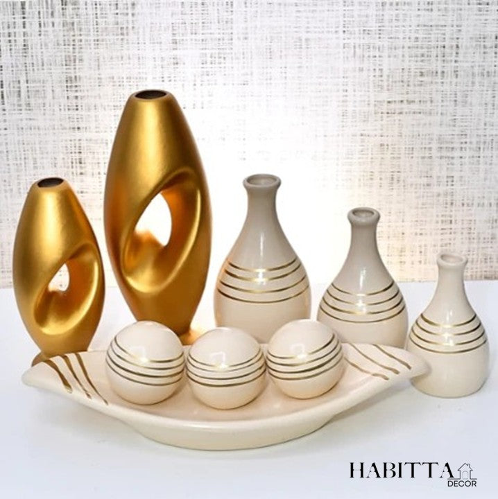 Conjunto 9 Peças de Vasos Cerâmica para Enfeite