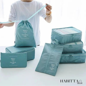 Kit 8 Bolsas Organizadoras a Prova D'água Para Viagem