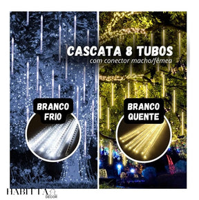 Cascata em LED para Natal e festas com 8 tubos - Bivolt