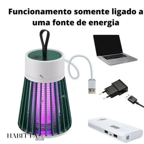 Lâmpada Elétrica Mata Mosquitos Ultravioleta USB Recarregável