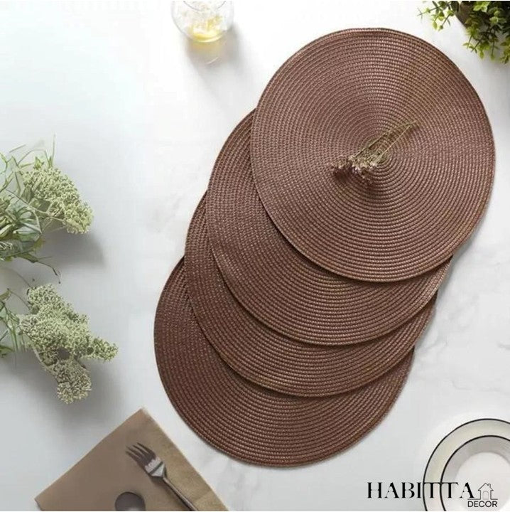 Kit com 6 Peças de Jogo Americano Redondo Sousplat