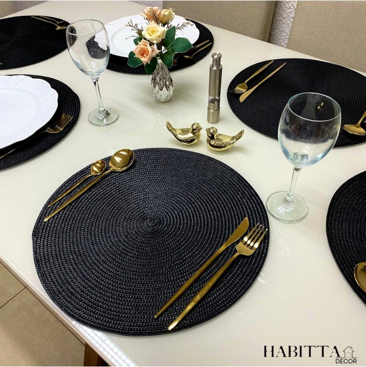 Kit com 6 Peças de Jogo Americano Redondo Sousplat