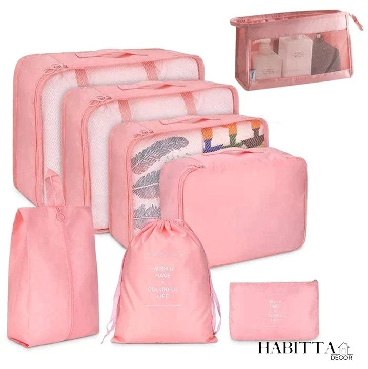 Kit 8 Bolsas Organizadoras a Prova D'água Para Viagem