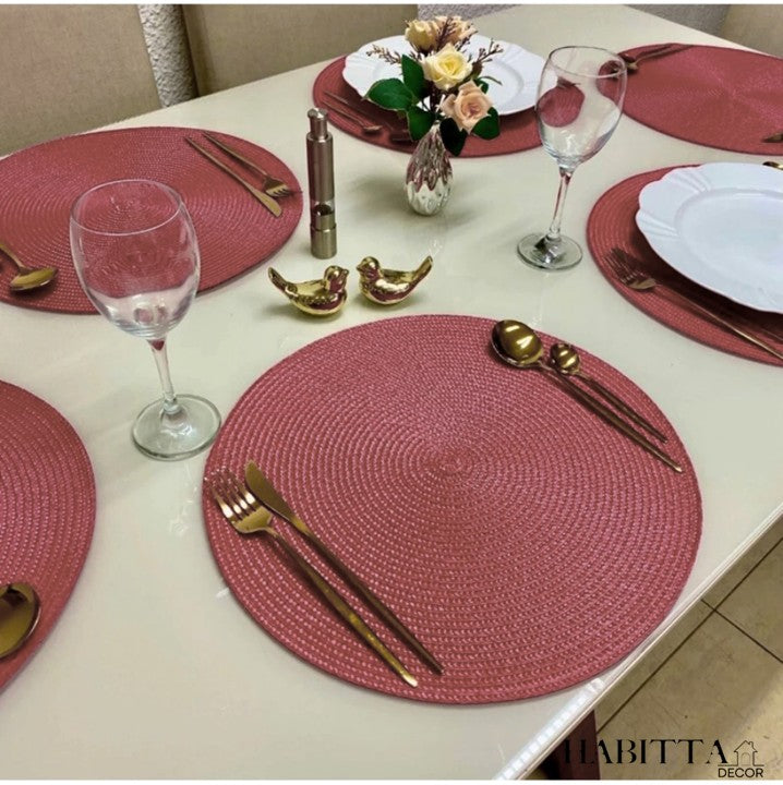 Kit com 6 Peças de Jogo Americano Redondo Sousplat