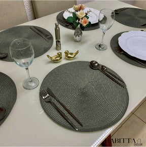 Kit com 6 Peças de Jogo Americano Redondo Sousplat