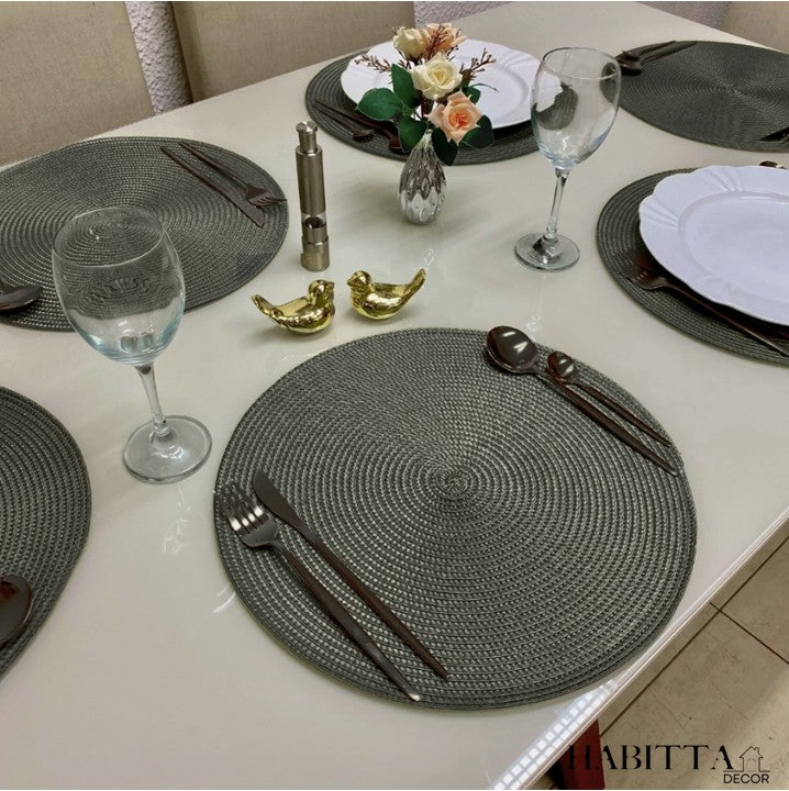 Kit com 6 Peças de Jogo Americano Redondo Sousplat