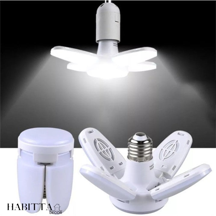 Lâmpada LED dobrável em forma de ventilador