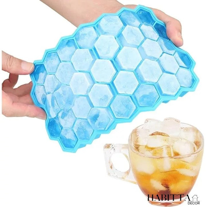 Forma de Gelo 37 cavidades silicone com formato de favo mel + tampa