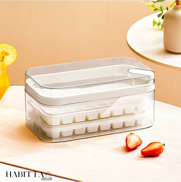 Bandeja Dupla de Cubos de Gelo com Tampa